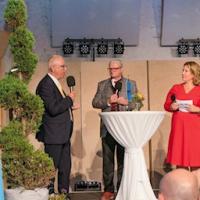 Pamela Grün nach der Moderation zu 150 Jahre Sparkasse Neunkirchen im Sept. 2021
