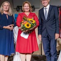 Pamela Grün nach der Moderation zu 150 Jahre Sparkasse Neunkirchen im Sept. 2021